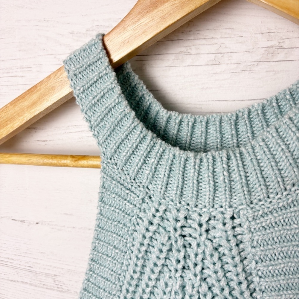 Anthropologie Knit Halter Sweater Tank Top Aquamarine XS - Pullover Ribbed - Picture 5 of 11